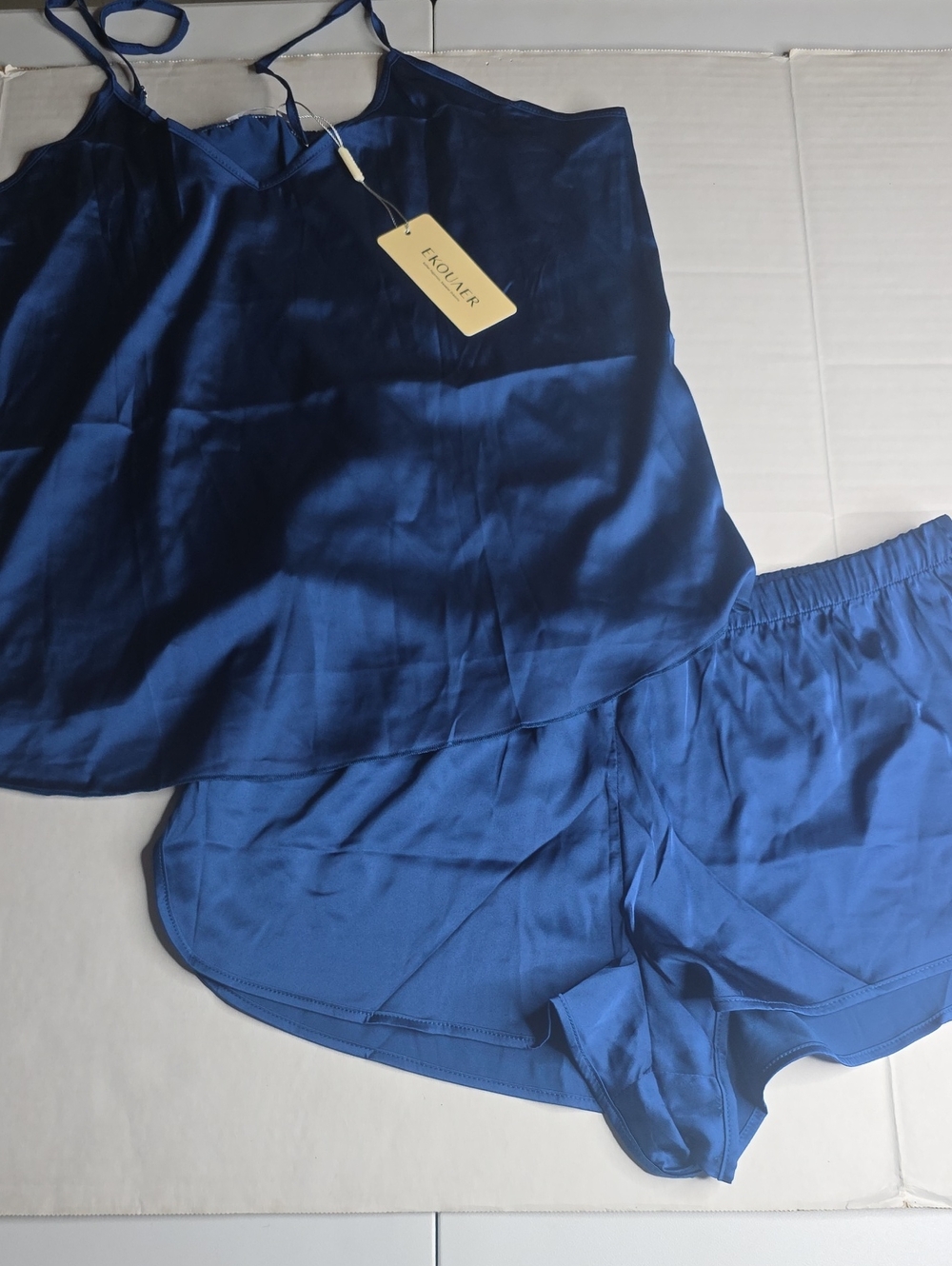 Silky Navy Blue Women's Pijama Set